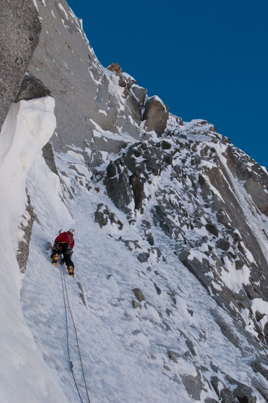 Koen hogerop in La ginat (Les Droites Noordwand ),© 2009 Sam Van Brempt