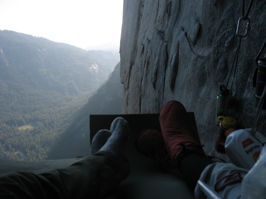An en Sanne in CampVI, the Nose, El Cap