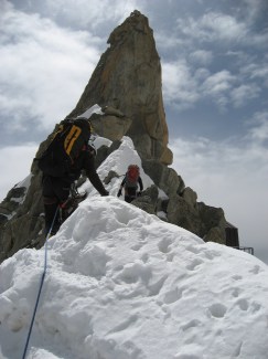 Einde van de lange instijg naar het fourche bivak