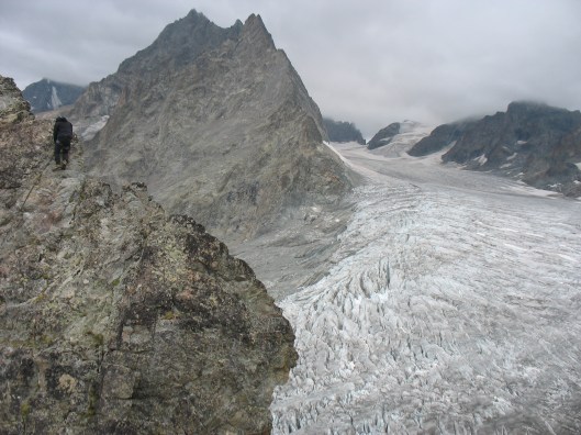 Oefening vaste touwen op Pointe Cezanne 2967m