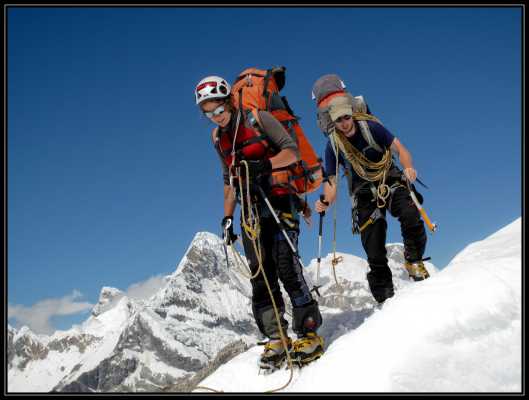 instijg naar het colcamp van Alpamayo