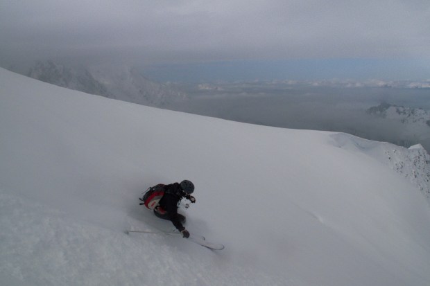 Frank zocht en vond op Grands Montets    (c) YdB