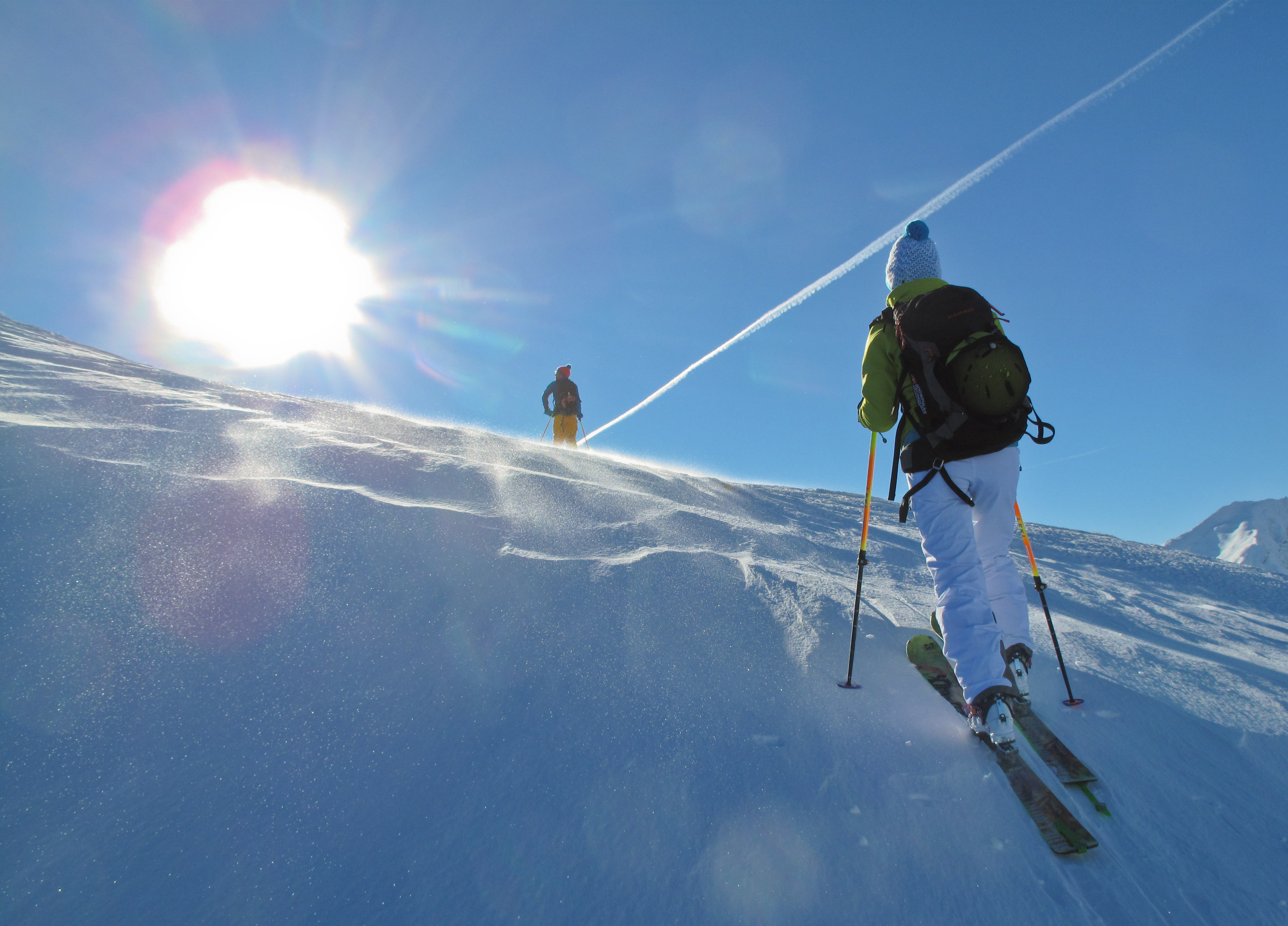Rogier en Sandra richting de top van de Paneyron (2785m)