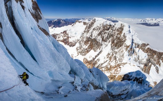 Tim following on the first headwall pitch