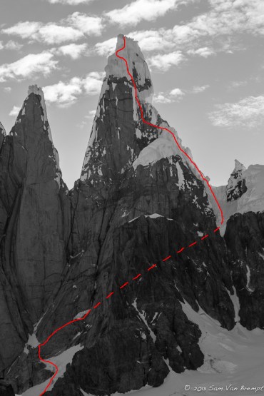 The Ragni on the southwestside of Cerro Torre