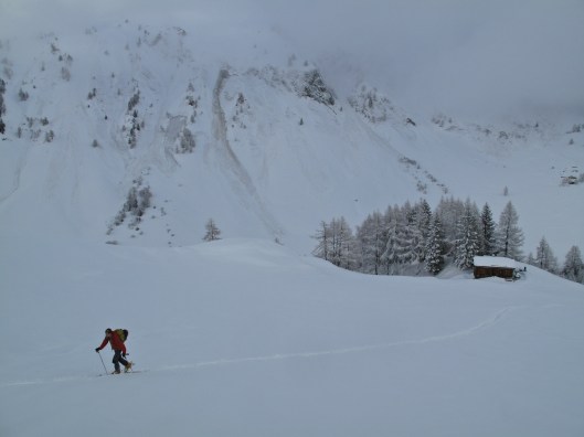 Sneeuw & warmte, nooit goed voor de stabiliteit van het sneeuwdek.  (c) YdB