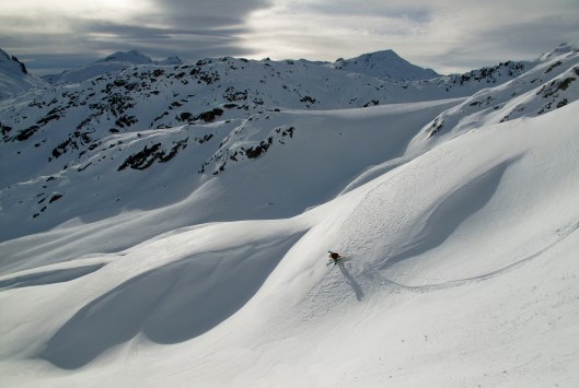 Yannick tijdens de afdaling van de Winterspitze