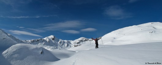 Frank Saeys aan het genieten van de Zwitserse bergen, goede sneuw en zon