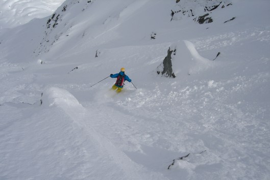 Indroppen in de Noordwand van Piz Corvatch