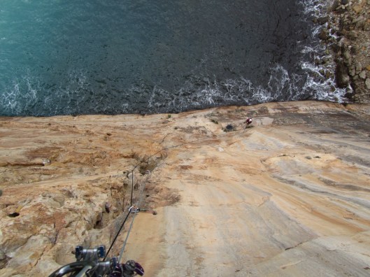 Spannend klimmen op Raco del Corv ©Sanne