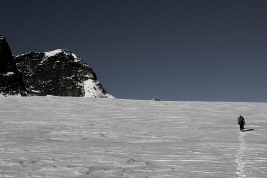 Walking up the glacier