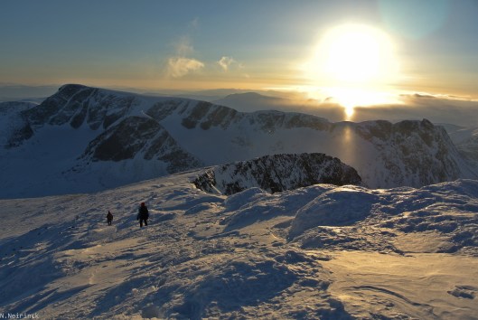 Afdalen bij zonsondergang... romantisch!