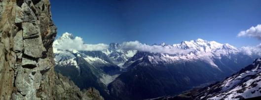 Op de Tour de Crochues werden we getrakteerd op een fenomenaal uitzicht op het Mont Blanc Massief ©Jeroen