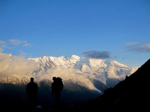 Friedemann en Jeroen op weg naar de Bivak bij Planpraz ©Denis
