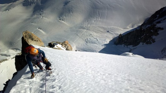 Friedemann in het laatste sneeuwveld op de Chardonnet ©Jeroen
