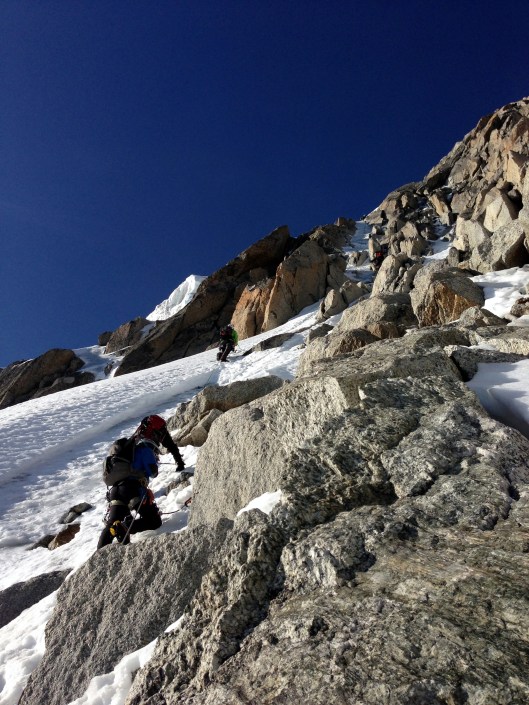 Vlak voor ijscouloir op de Chardonnet ©Jeroen