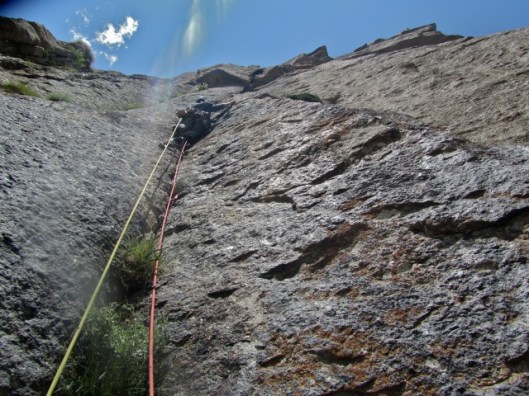 Lander in the very long fifth pitch of "Everything is normal" ©Sanne