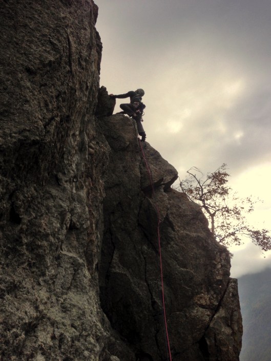 Denis in de eerste lengte van Spigolo ©Kristof