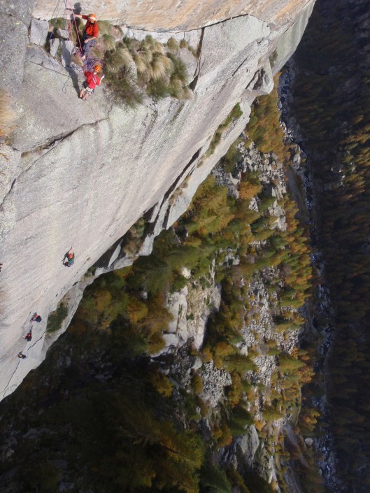 Arne, Jeroen en Sebastiaan in L3 van via Dei camini ©Kristof