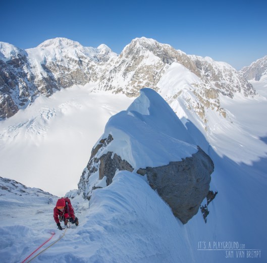 Maxime topping out on the Ridge of Mini Moonflower