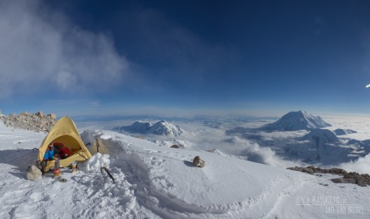 The Balcony camp on the West Rib