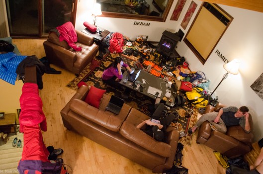 Drying gear in the condo