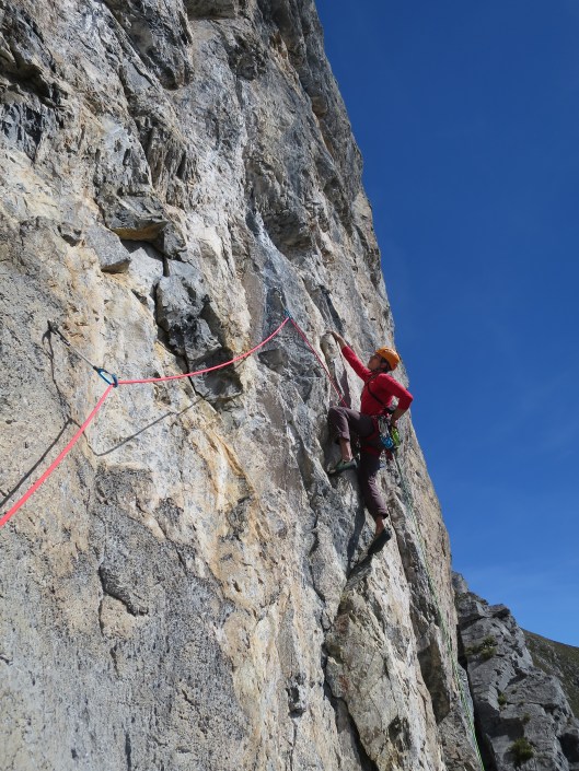 Matti in de eerste 7b+ lengte