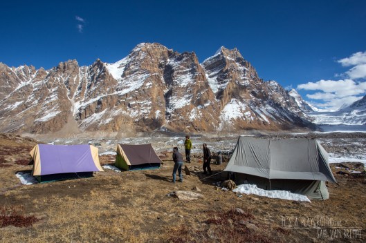 Back in basecamp playing cricket